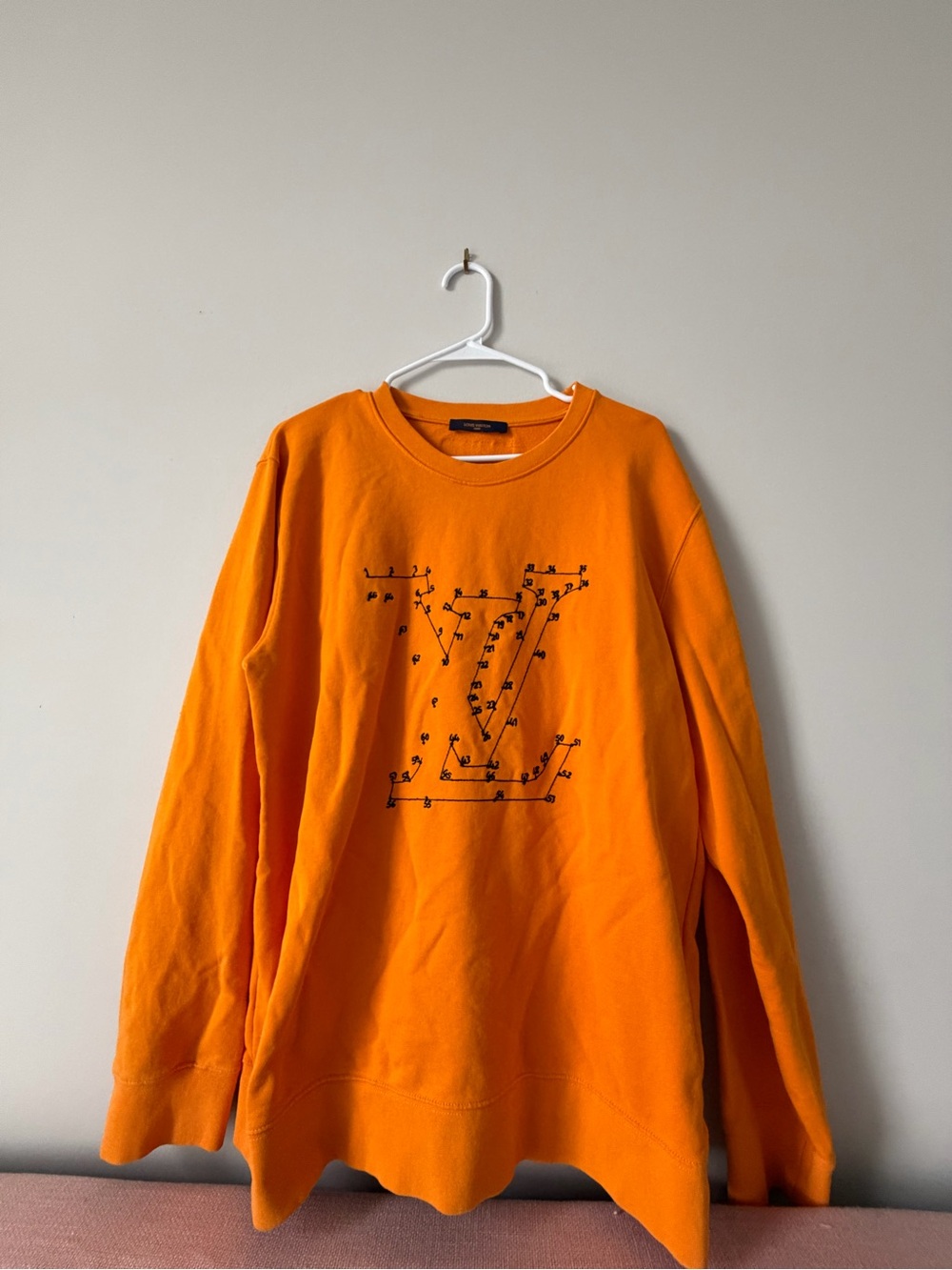 Louis Vuitton Orange Crewneck Sweatshirt with LV Graphic